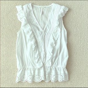 Gap white eyelet lace top